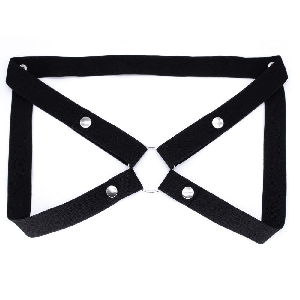 Image of CB lock assist strap single thong three-way chastity lock fixing strap cross-border GAY sex toys ring panties big